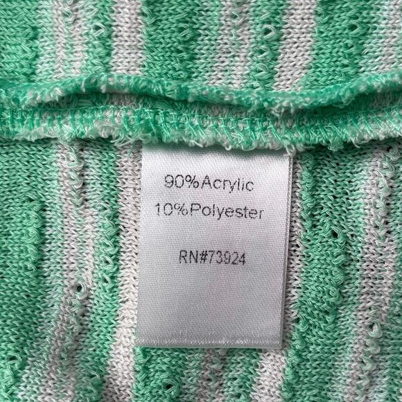 Ming Wang Size XL Longline Cardigan Sweater Green Black Knit - Picture 4 of 5